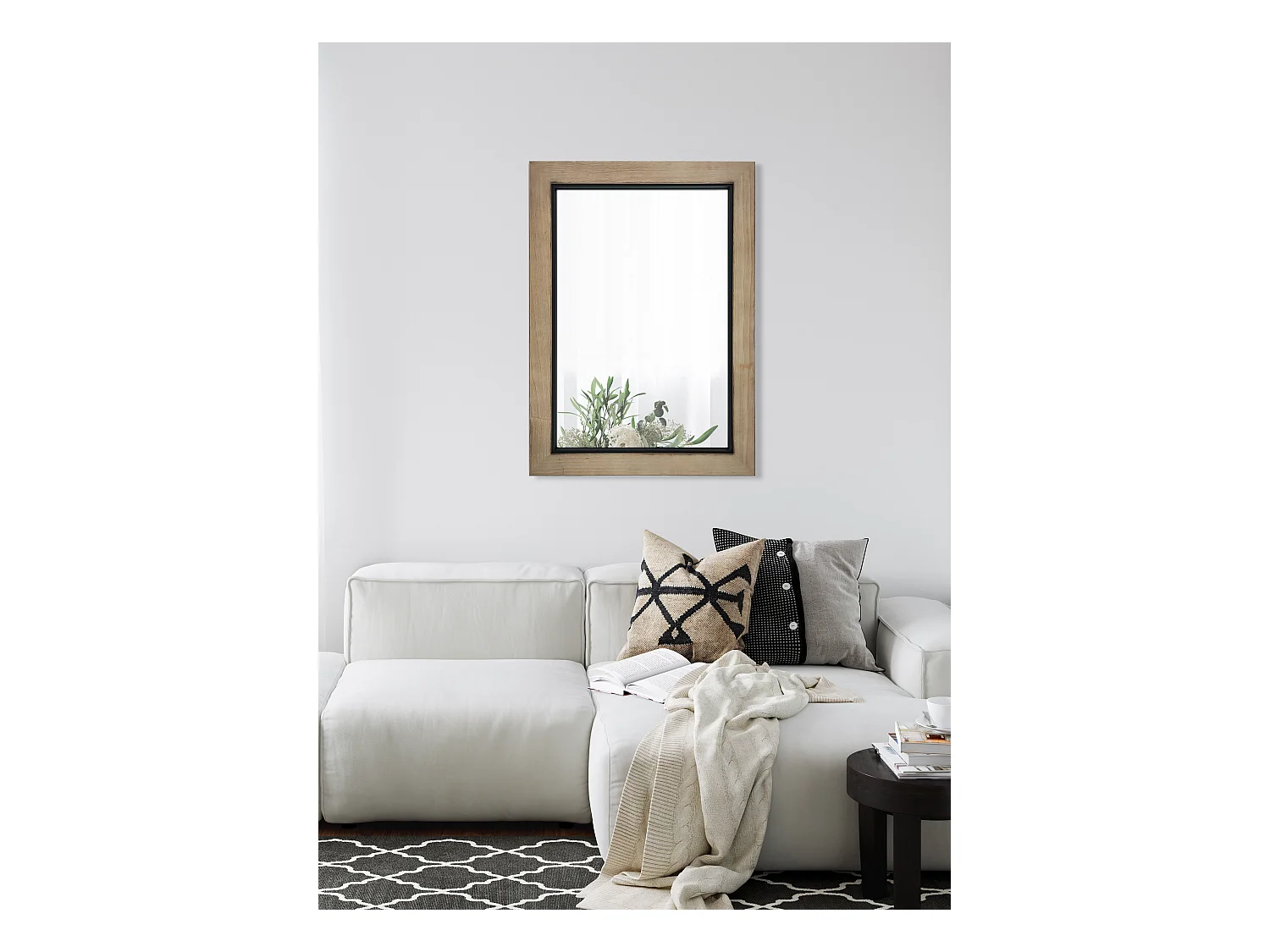 Miroir bois et métal 50x70cm