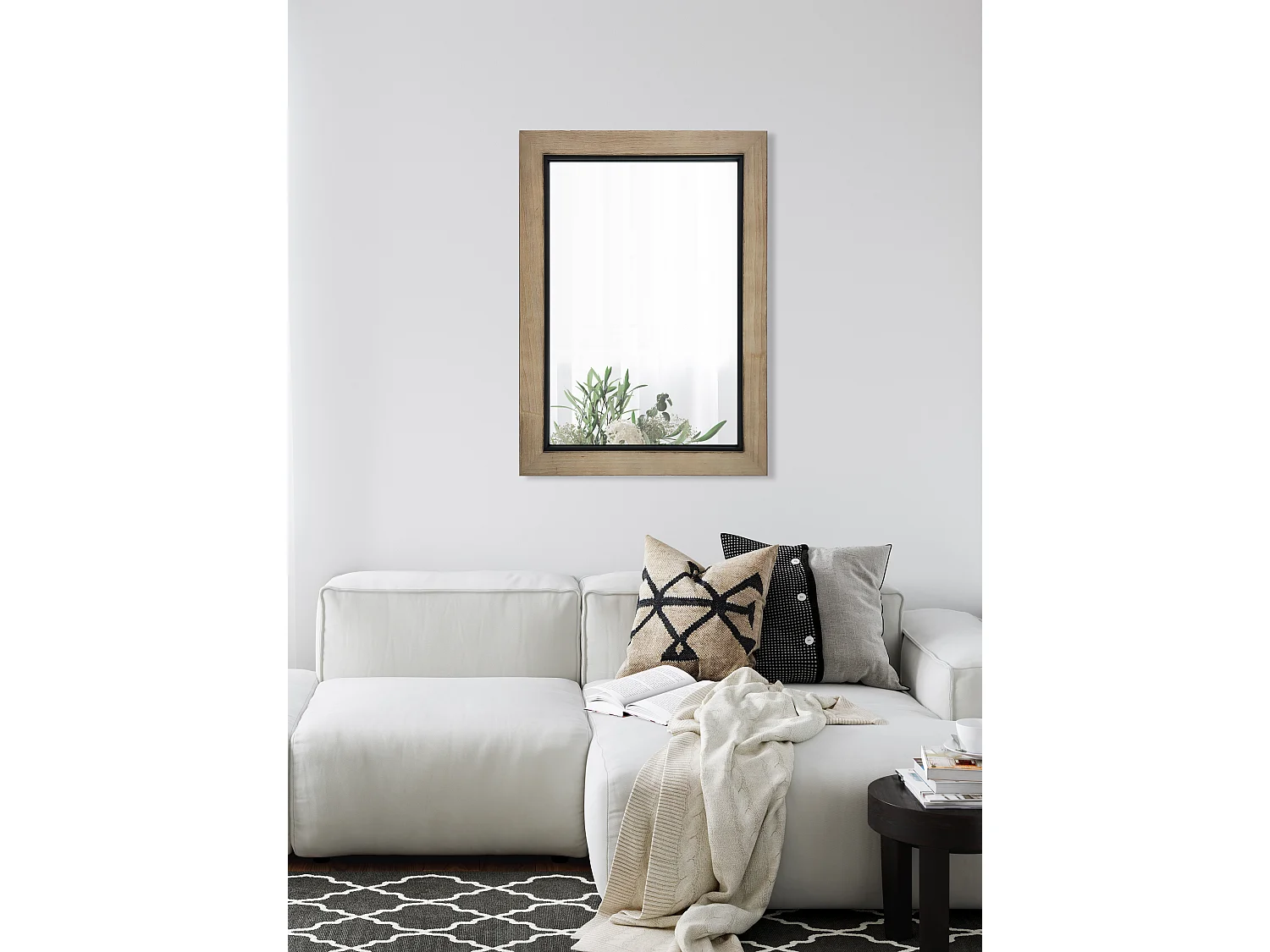 Miroir bois et métal 50x70cm