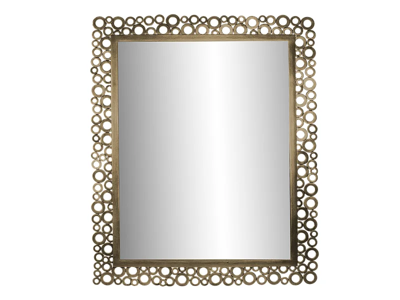 Miroir métal doré bulles 98.5x78cm