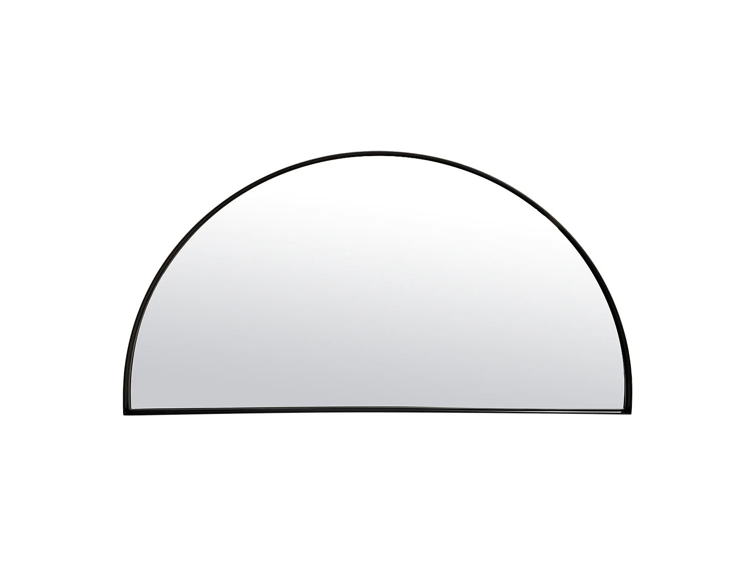 Miroir fin noir demi cercle 40x80cm