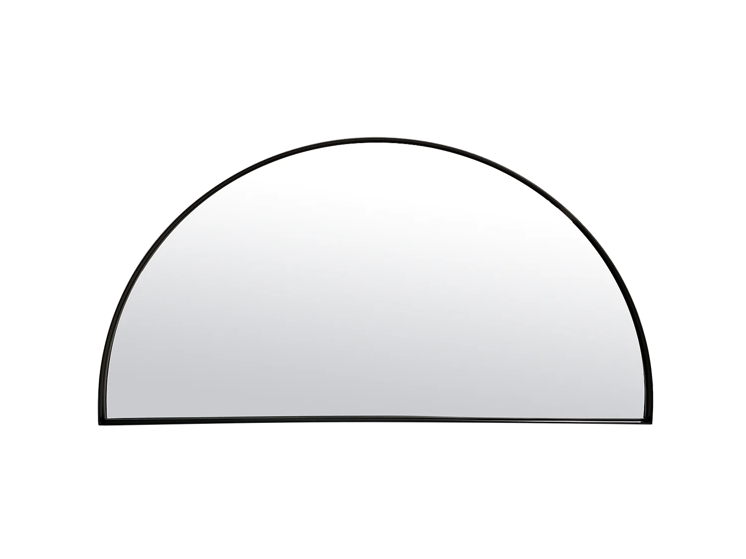 Miroir fin noir demi cercle 40x80cm