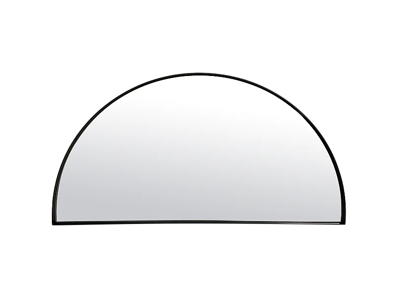 Miroir fin noir demi cercle 40x80cm