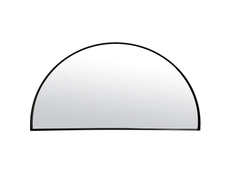 Miroir fin noir demi cercle 40x80cm