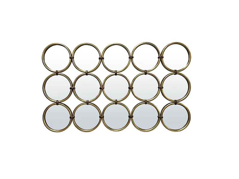 Miroir métal doré multi ronds 120x71.5cm