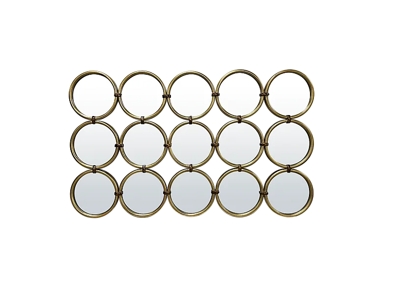 Miroir métal doré multi ronds 120x71.5cm