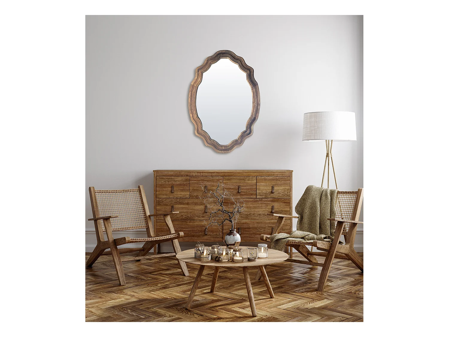 Miroir en bois 61x86cm