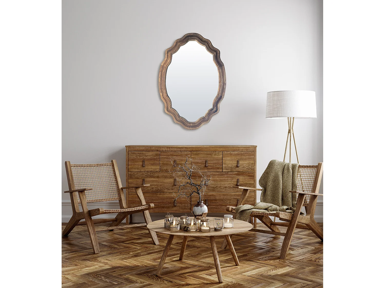 Miroir en bois 61x86cm
