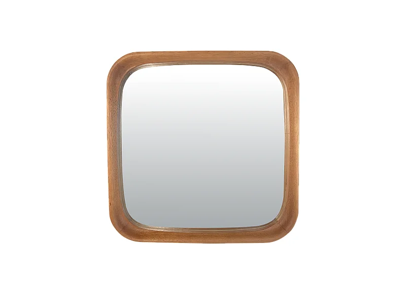 Miroir arrondi bois brun 61x61cm