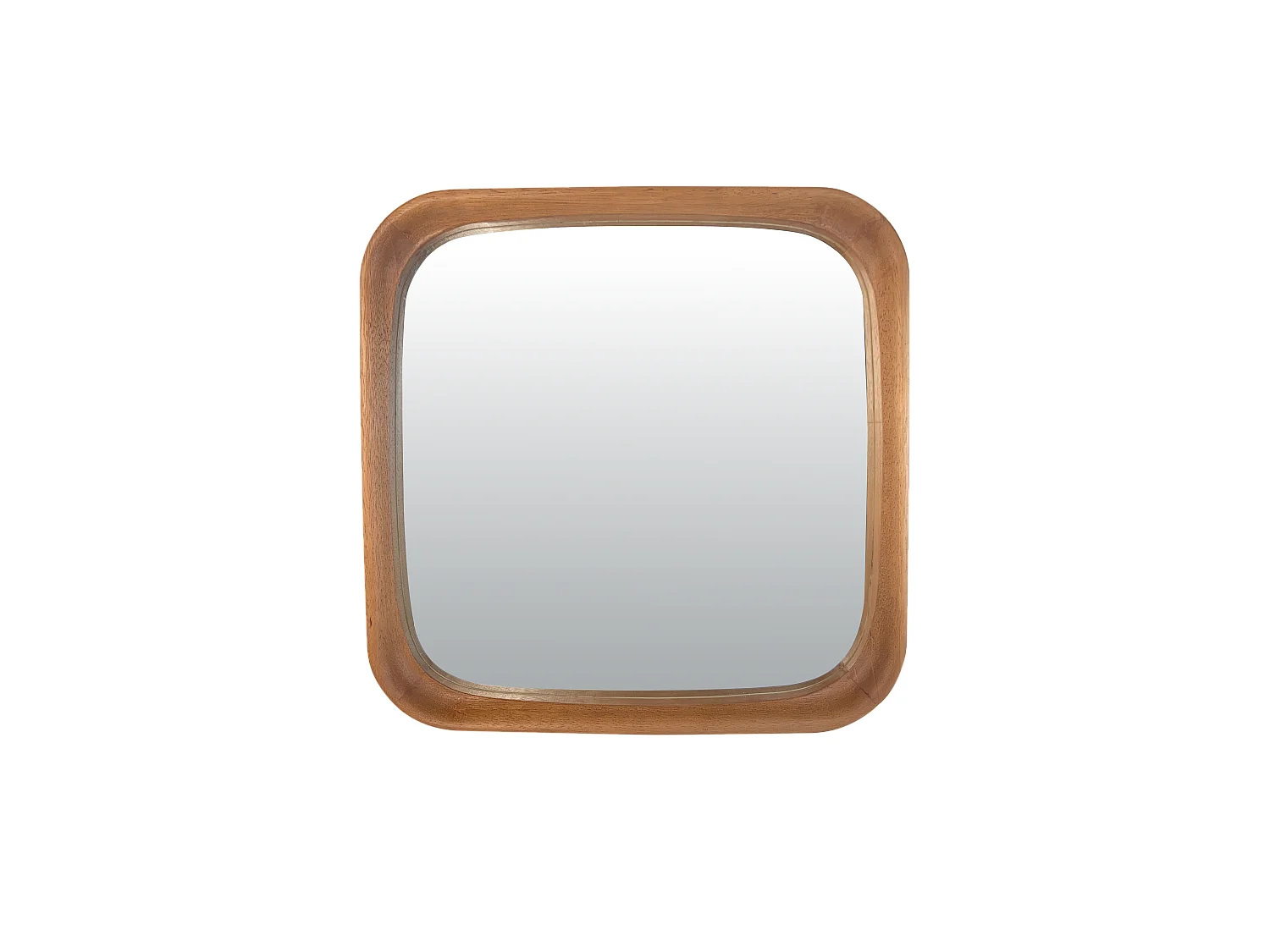 Miroir arrondi bois brun 61x61cm