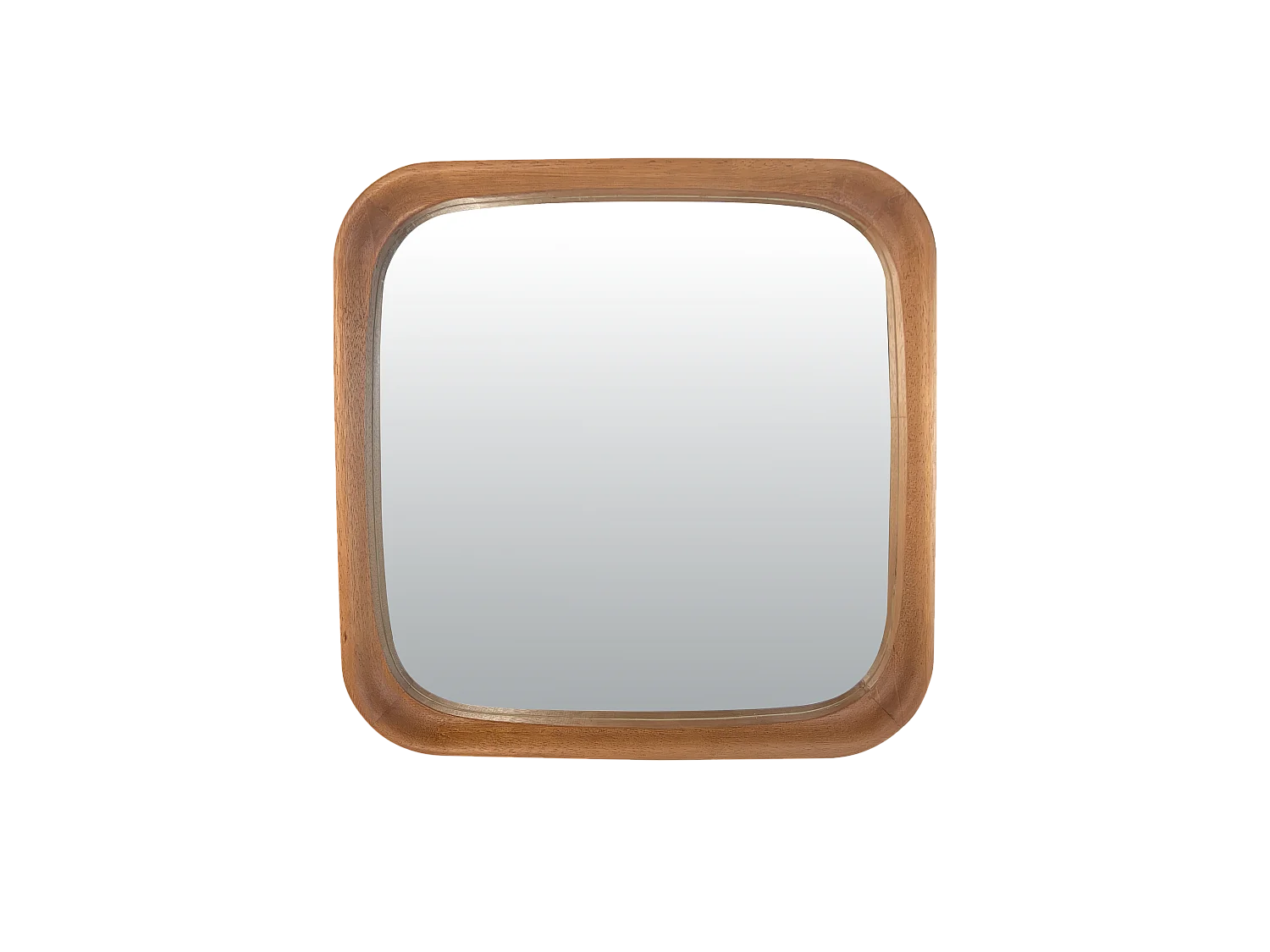 Miroir arrondi bois brun 61x61cm