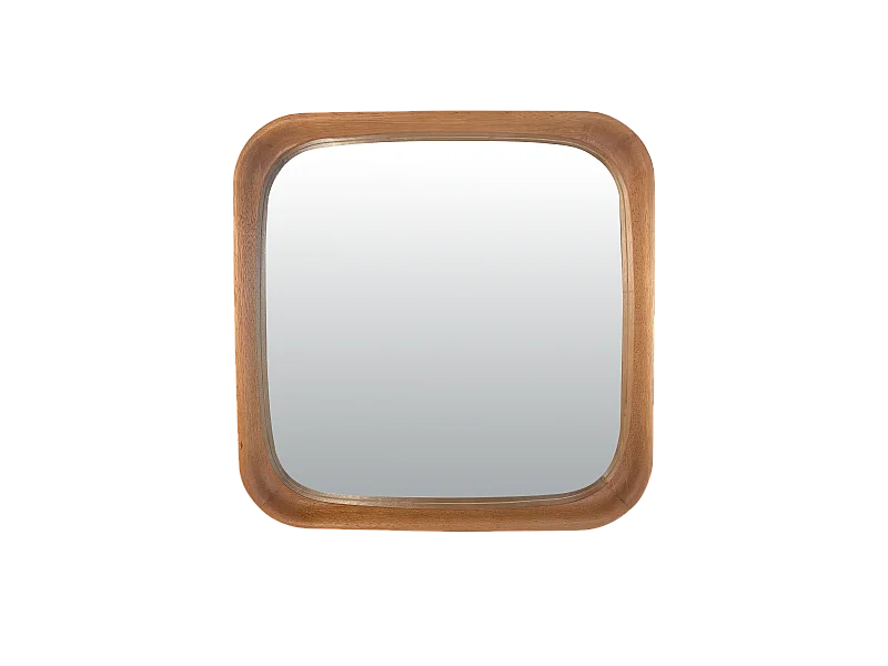 Miroir arrondi bois brun 61x61cm