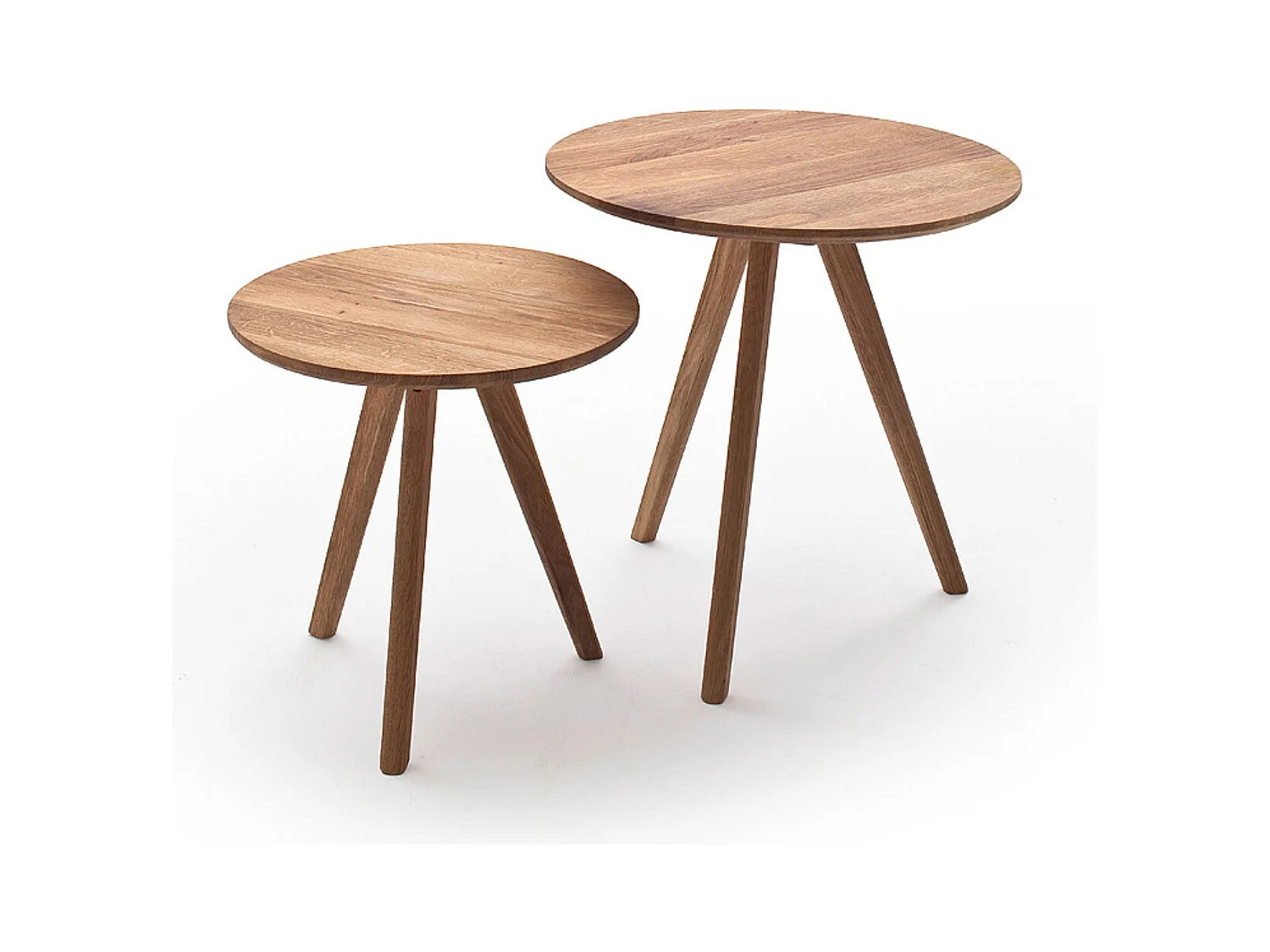 Set de tables basses coloris chêne massif huilé