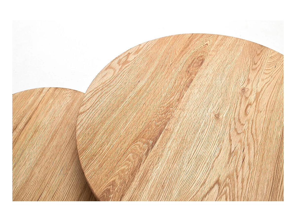 Set de tables basses coloris chêne massif huilé