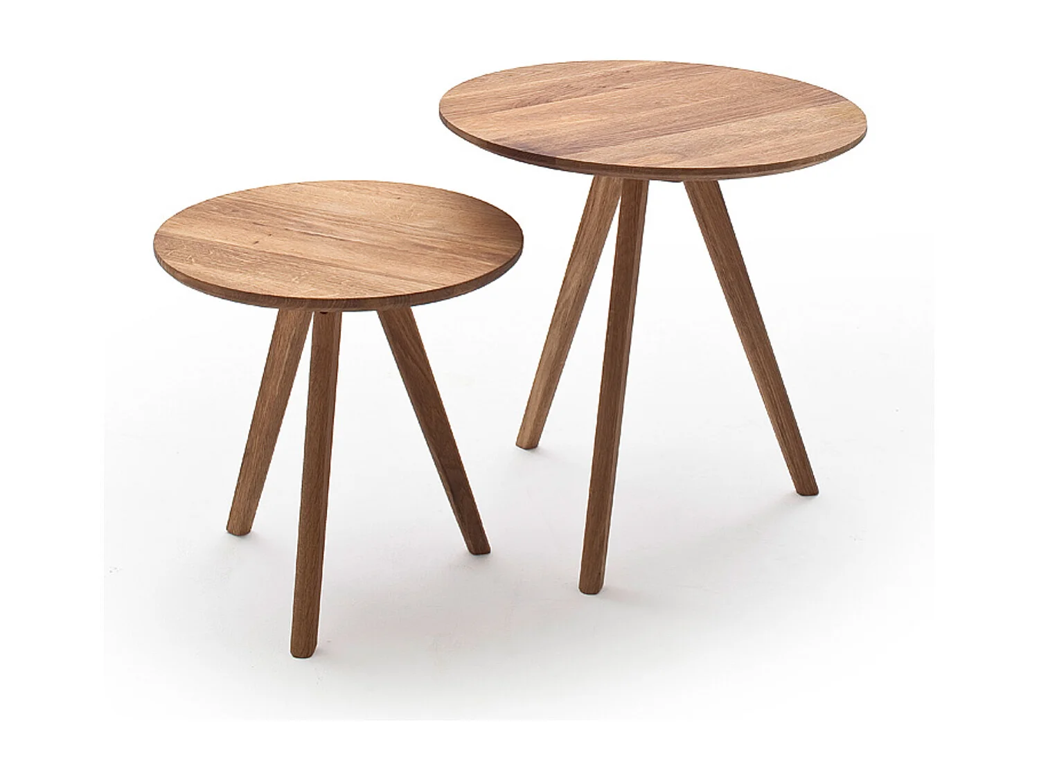 Set de tables basses coloris chêne massif huilé