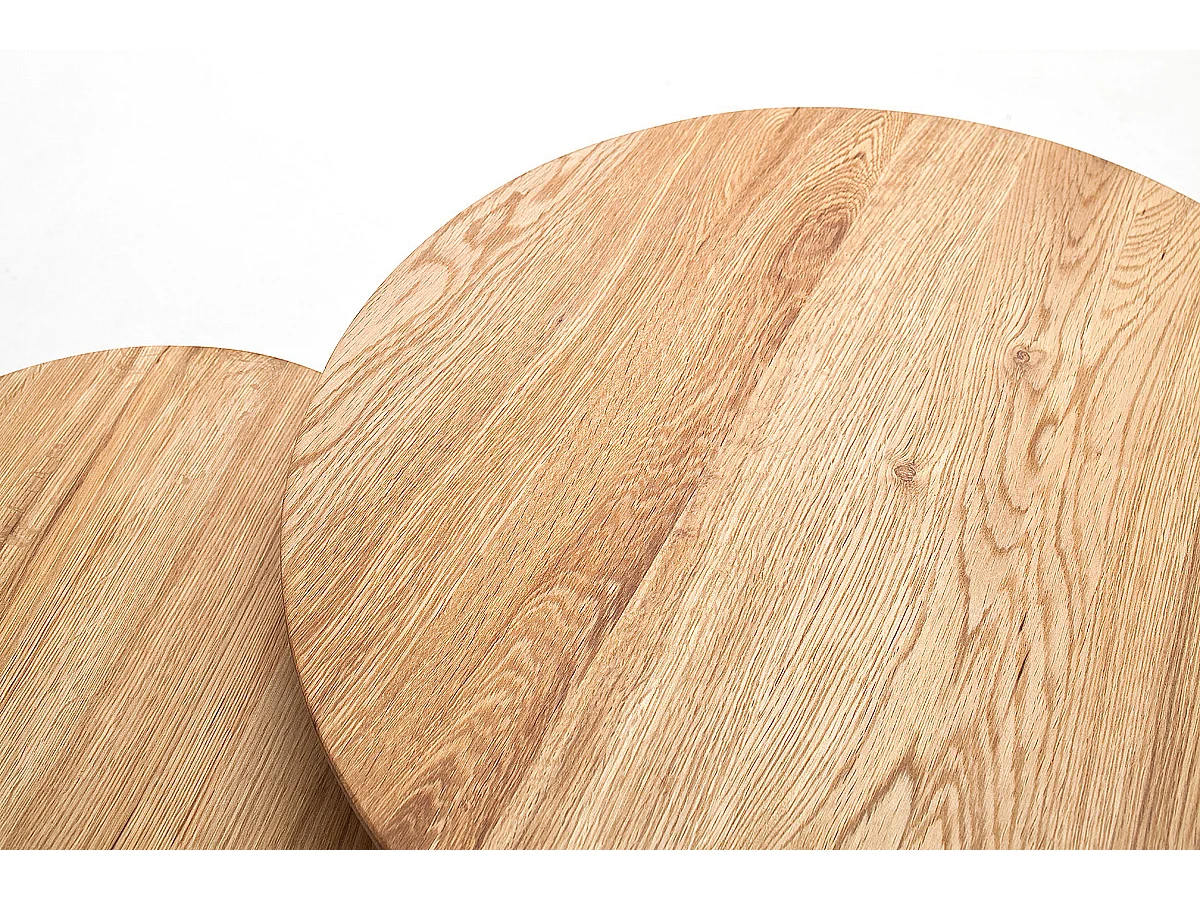 Set de tables basses coloris chêne massif huilé