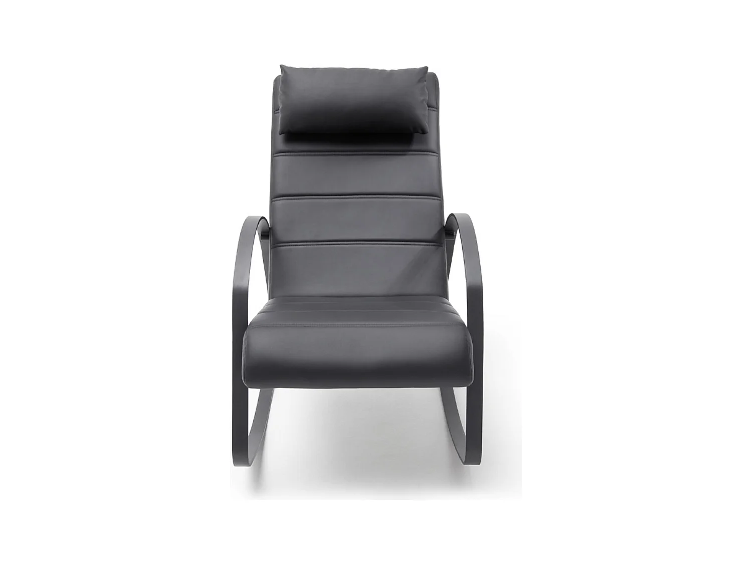 Fauteuil relax en métal et simili-cuir coloris noir - Longueur 67 x Hauteur 90 x Profondeur 115 cm