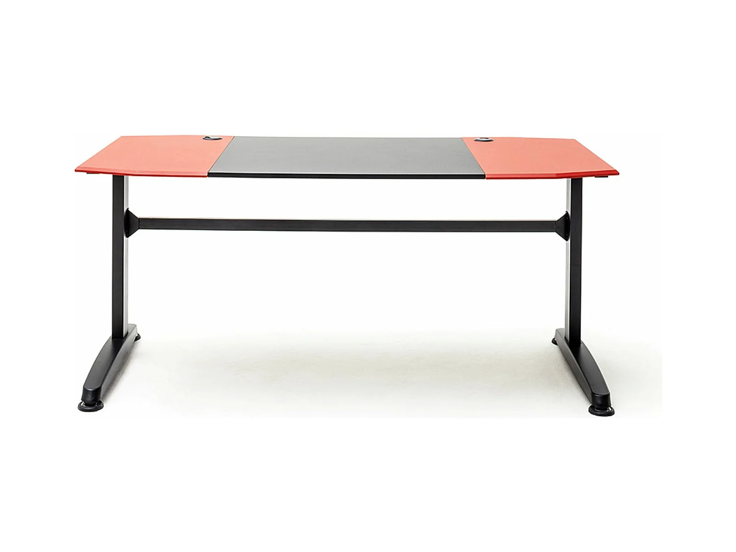 Table de bureau gamer, table de jeu coloris noir, rouge - Longueur 160 x Hauteur 72 x Profondeur 70 cm