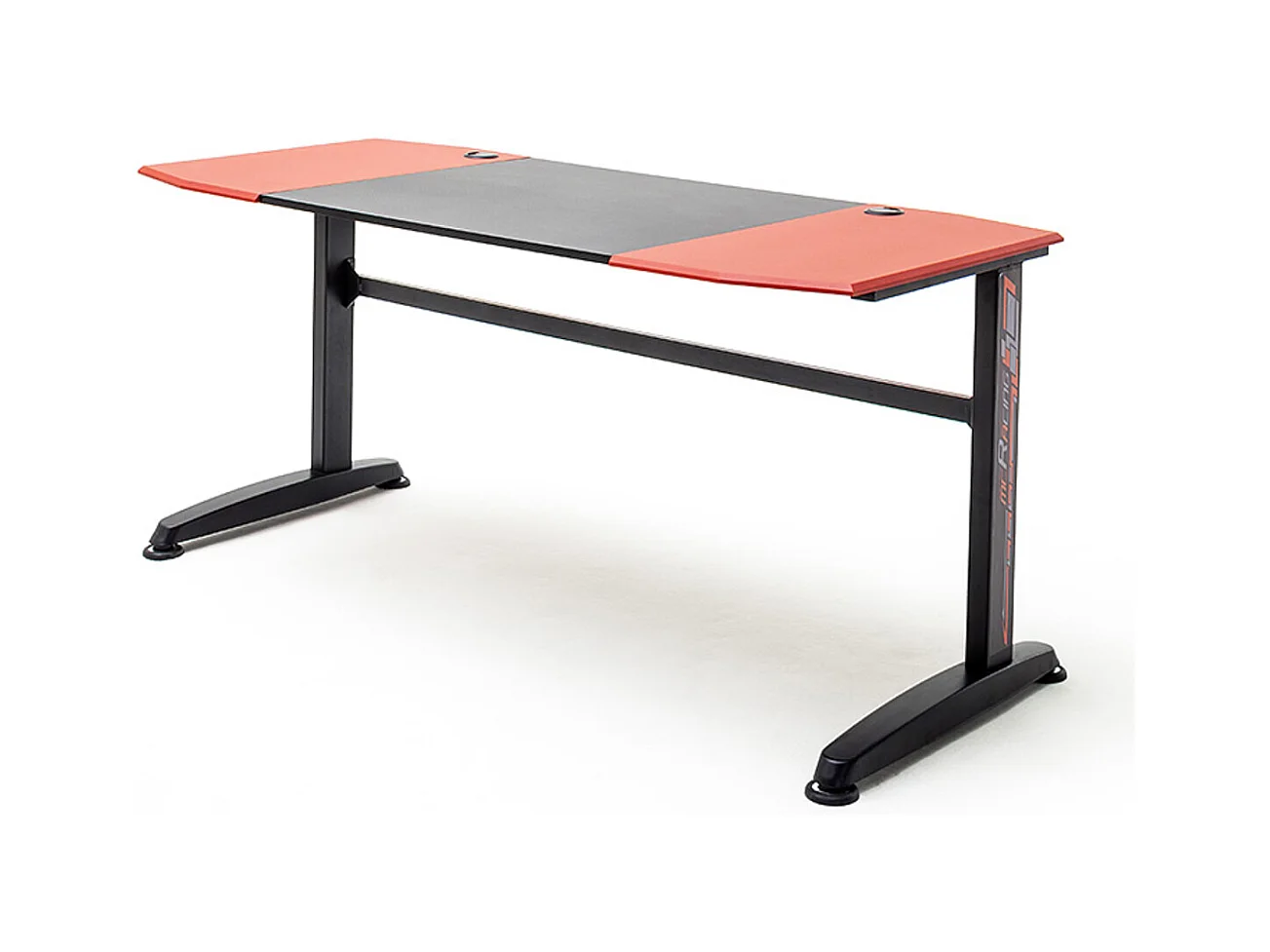 Table de bureau gamer, table de jeu coloris noir, rouge - Longueur 160 x Hauteur 72 x Profondeur 70 cm