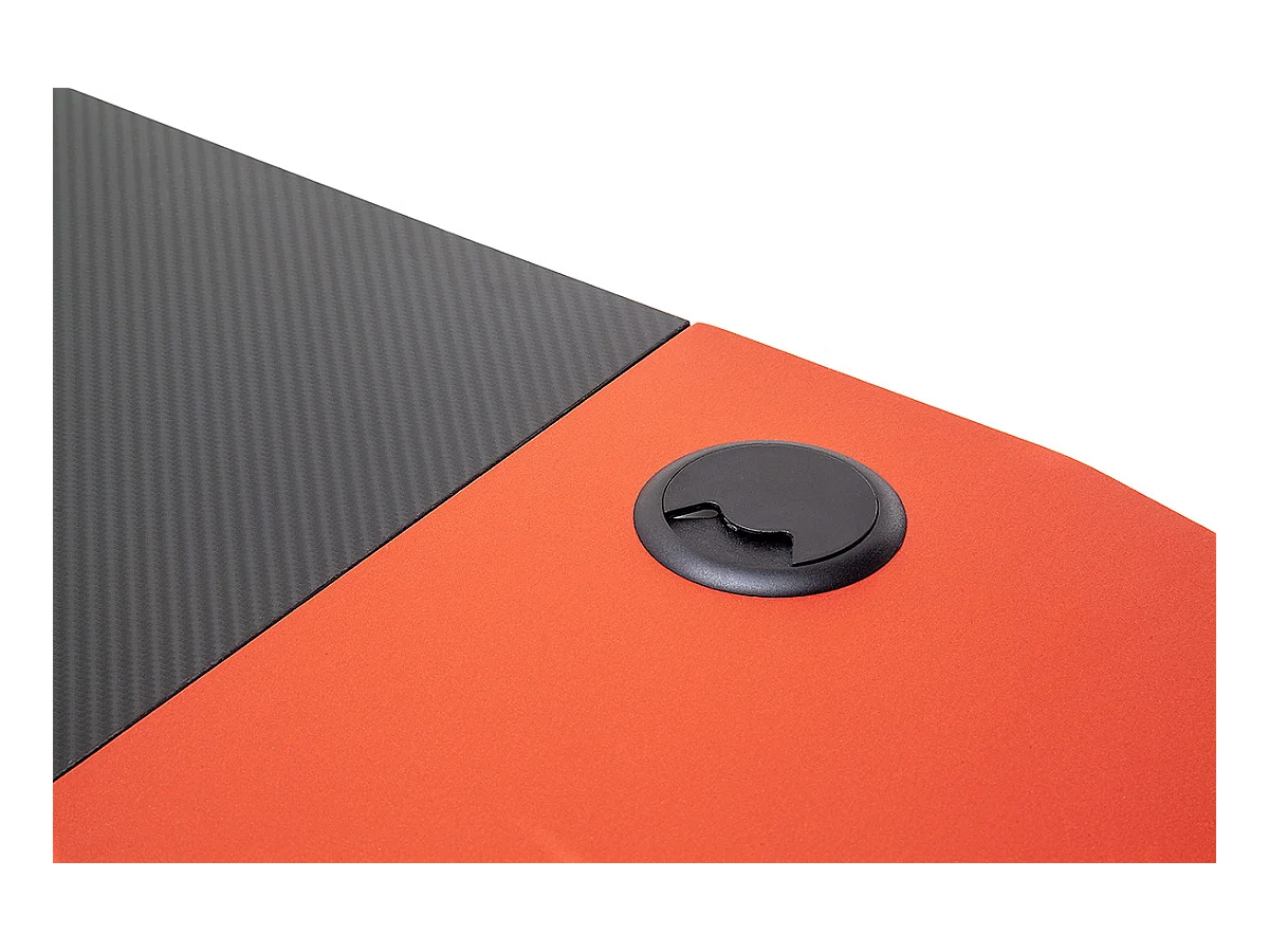 Table de bureau gamer, table de jeu coloris noir, rouge - Longueur 160 x Hauteur 72 x Profondeur 70 cm