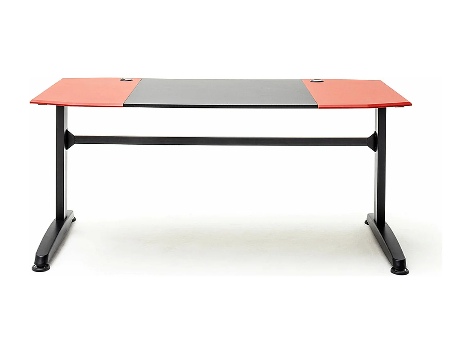 Table de bureau gamer, table de jeu coloris noir, rouge - Longueur 160 x Hauteur 72 x Profondeur 70 cm