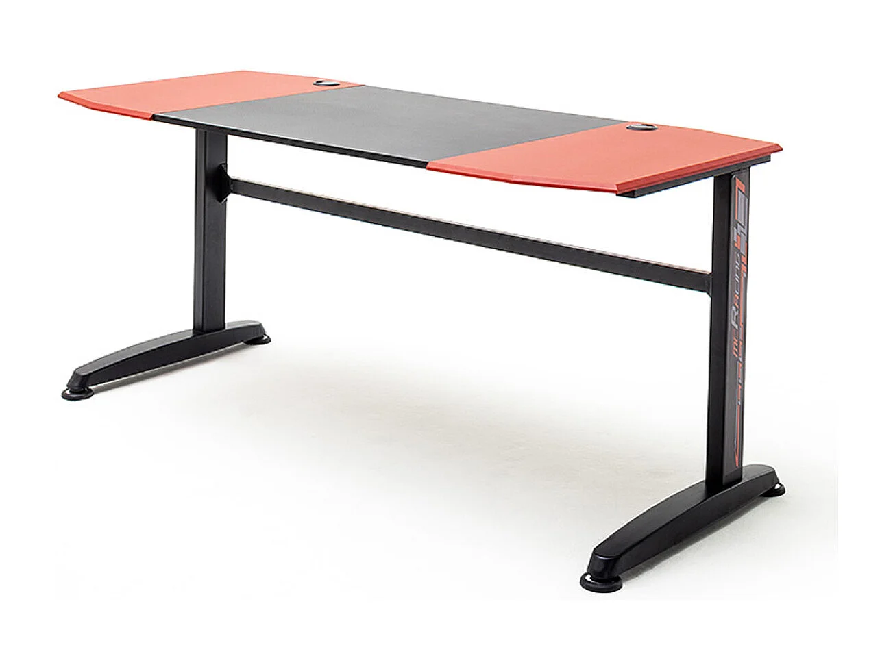 Table de bureau gamer, table de jeu coloris noir, rouge - Longueur 160 x Hauteur 72 x Profondeur 70 cm