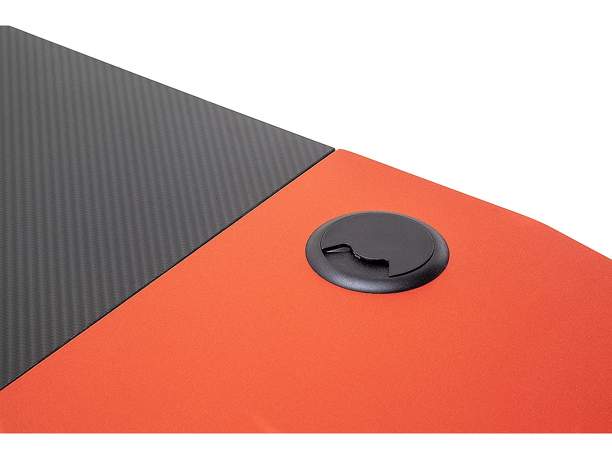 Table de bureau gamer, table de jeu coloris noir, rouge - Longueur 160 x Hauteur 72 x Profondeur 70 cm