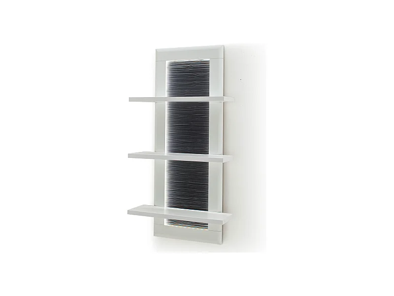 Etagère murale en bois coloris blanc mat / anthracite - L.60 x H.118 x P.22 cm