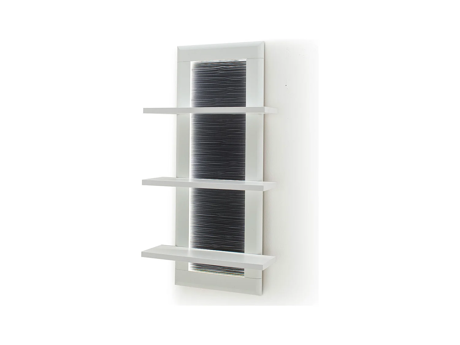 Etagère murale en bois coloris blanc mat / anthracite - L.60 x H.118 x P.22 cm