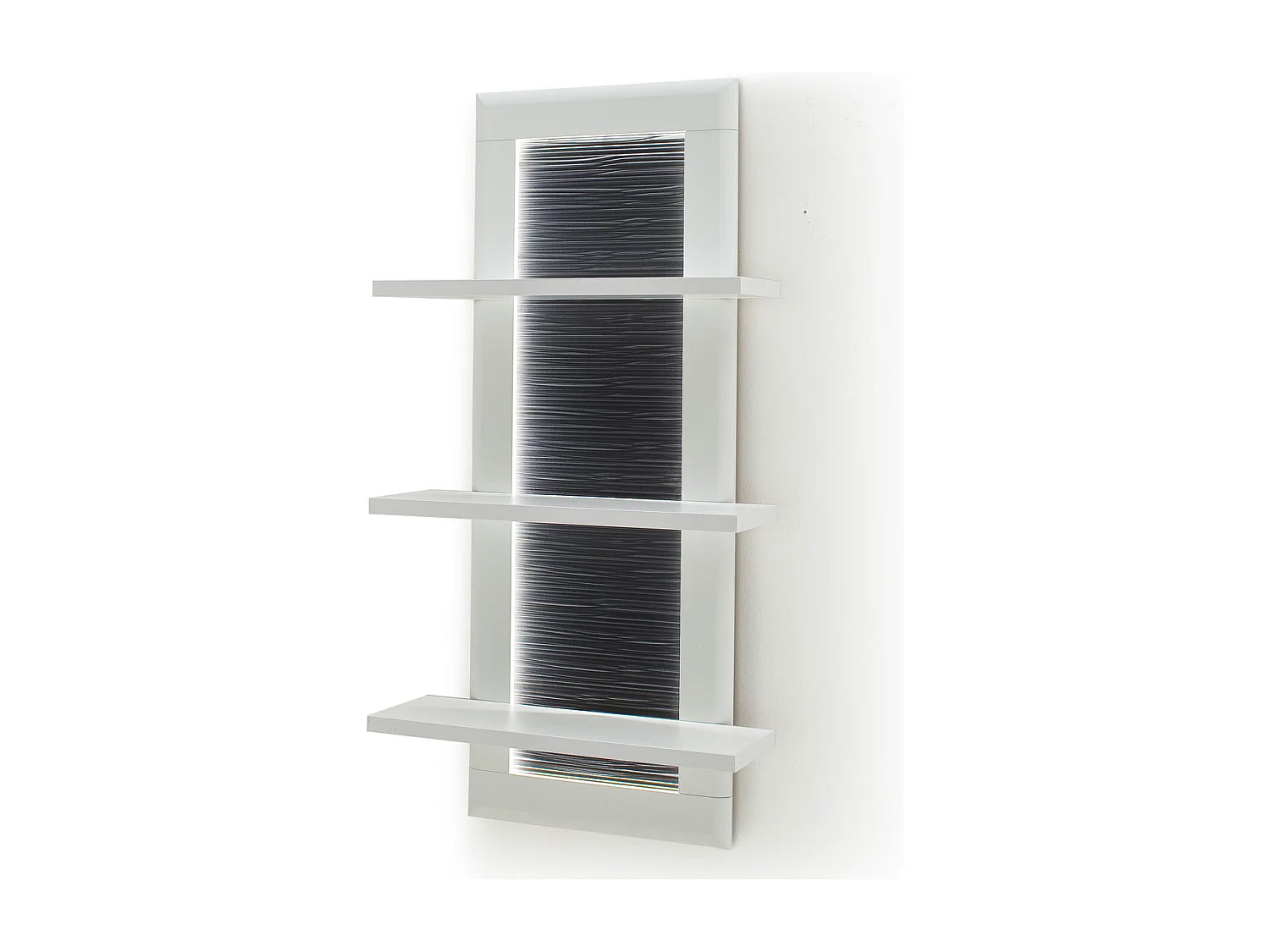 Etagère murale en bois coloris blanc mat / anthracite - L.60 x H.118 x P.22 cm