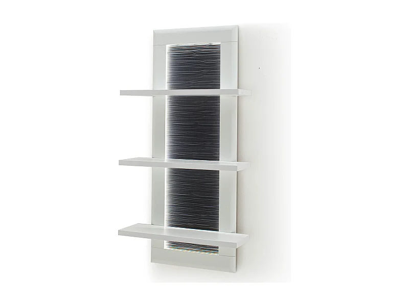 Etagère murale en bois coloris blanc mat / anthracite - L.60 x H.118 x P.22 cm