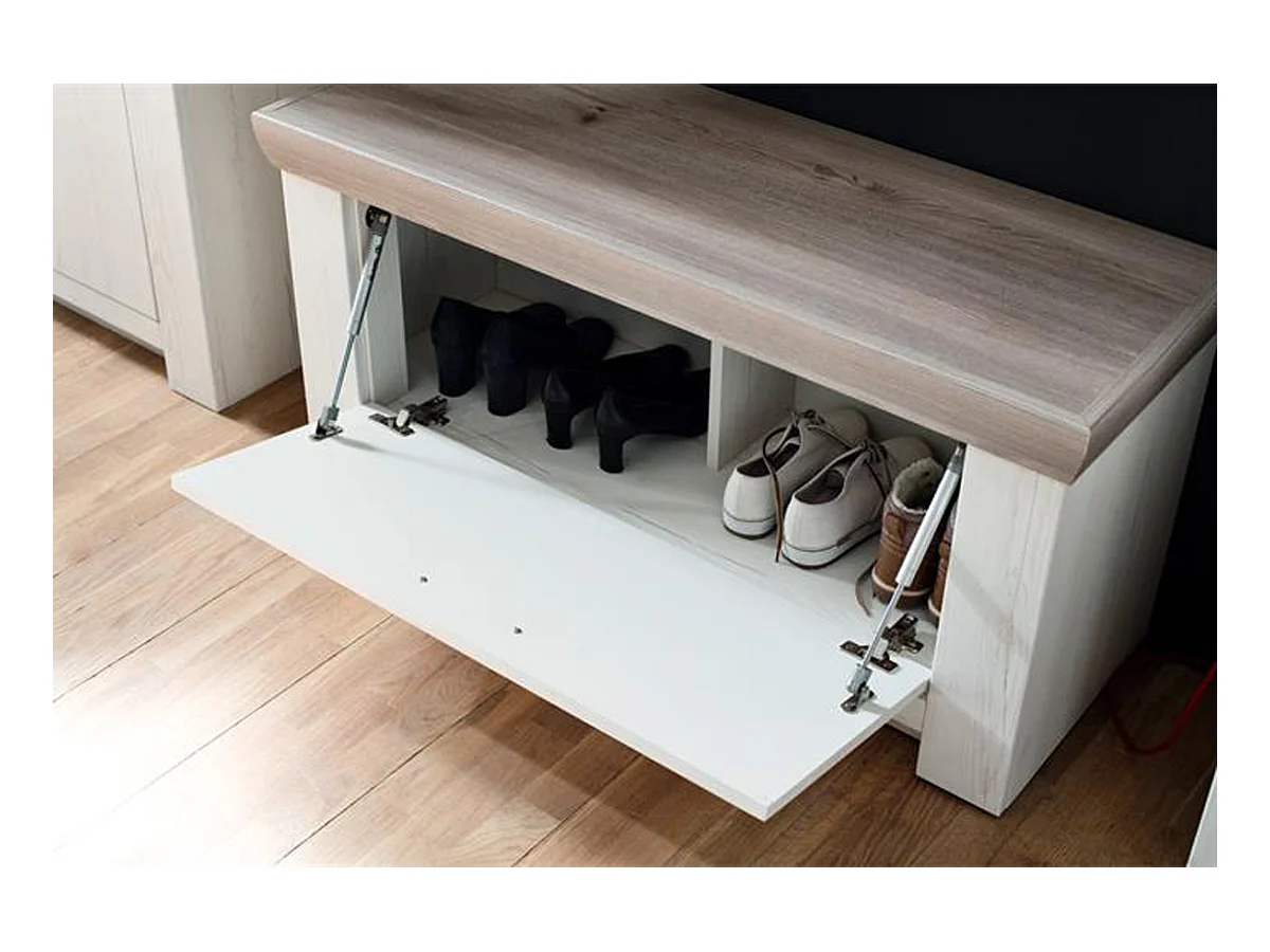 Ensemble séjour 6 élèments en bois coloris blanc/chêne Nelson