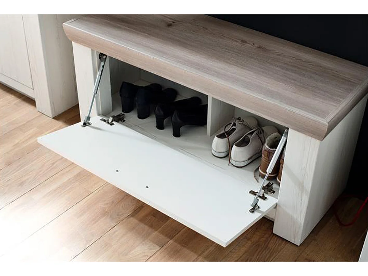 Ensemble séjour 6 élèments en bois coloris blanc/chêne Nelson