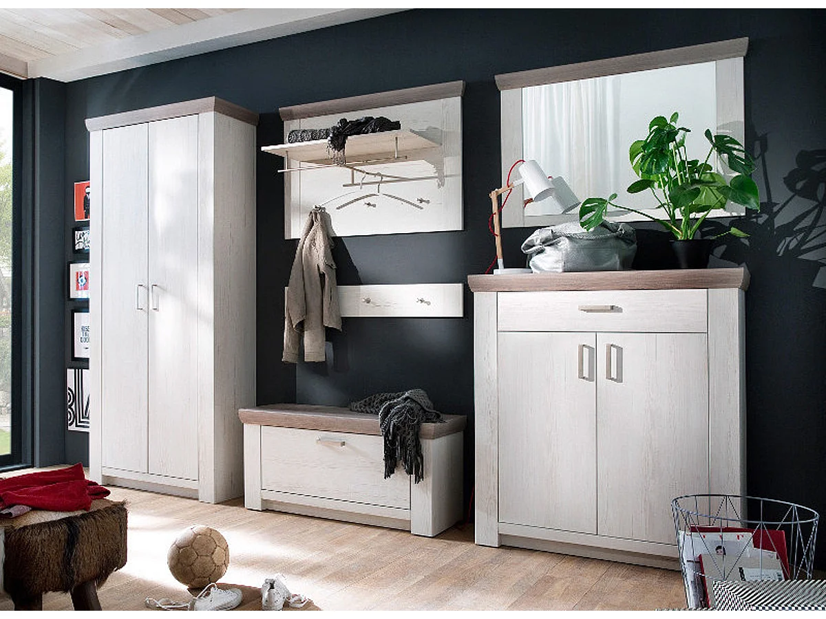 Ensemble d'entrée en pin blanc et chêne Nelson , 5 pièces