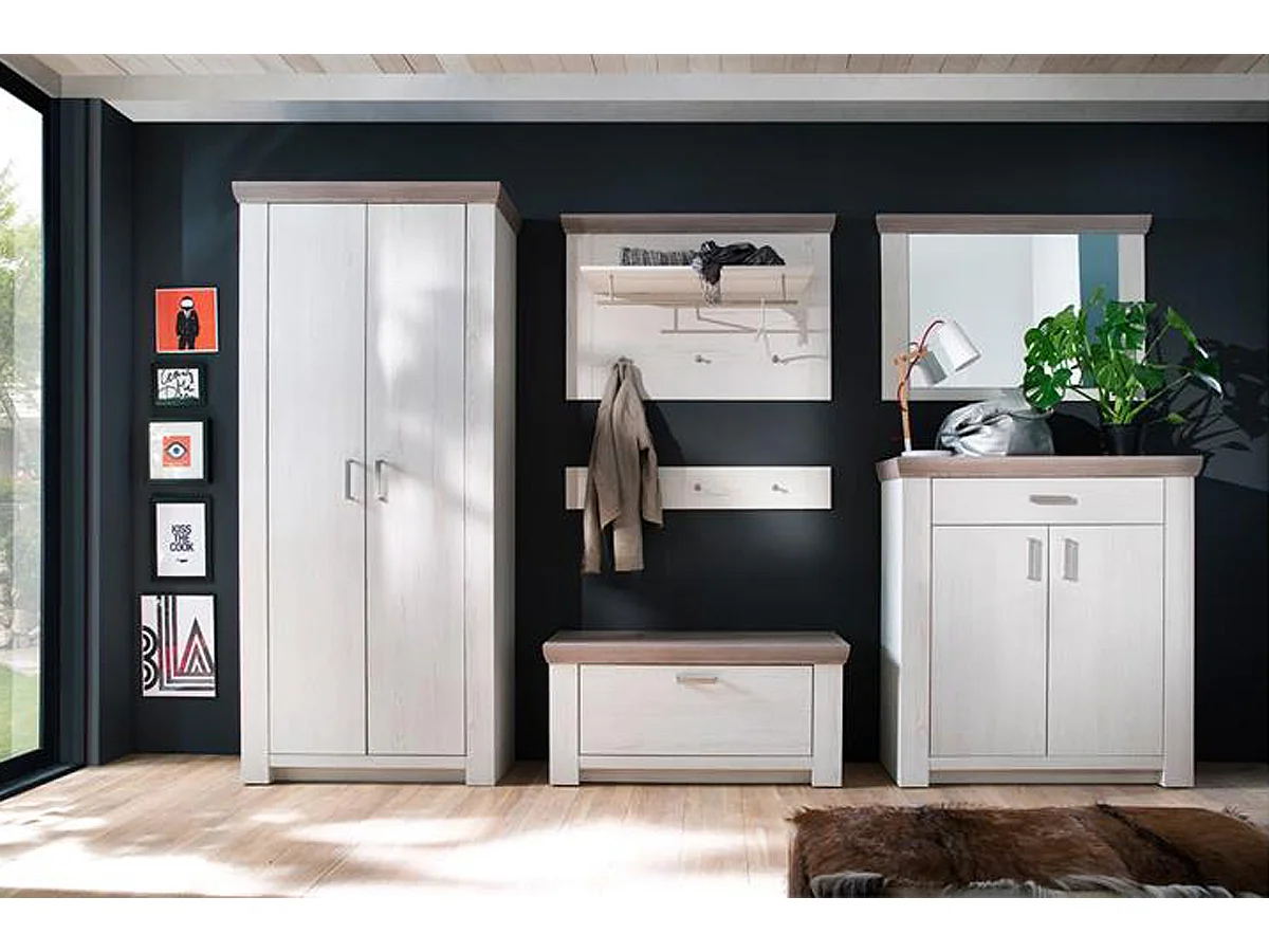 Ensemble d'entrée en pin blanc et chêne Nelson , 5 pièces