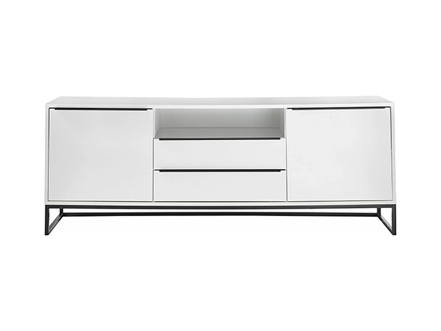 Meuble TV finition laquée blanc mat - Longueur 184 x Hauteur 69 x Profondeur 40 cm