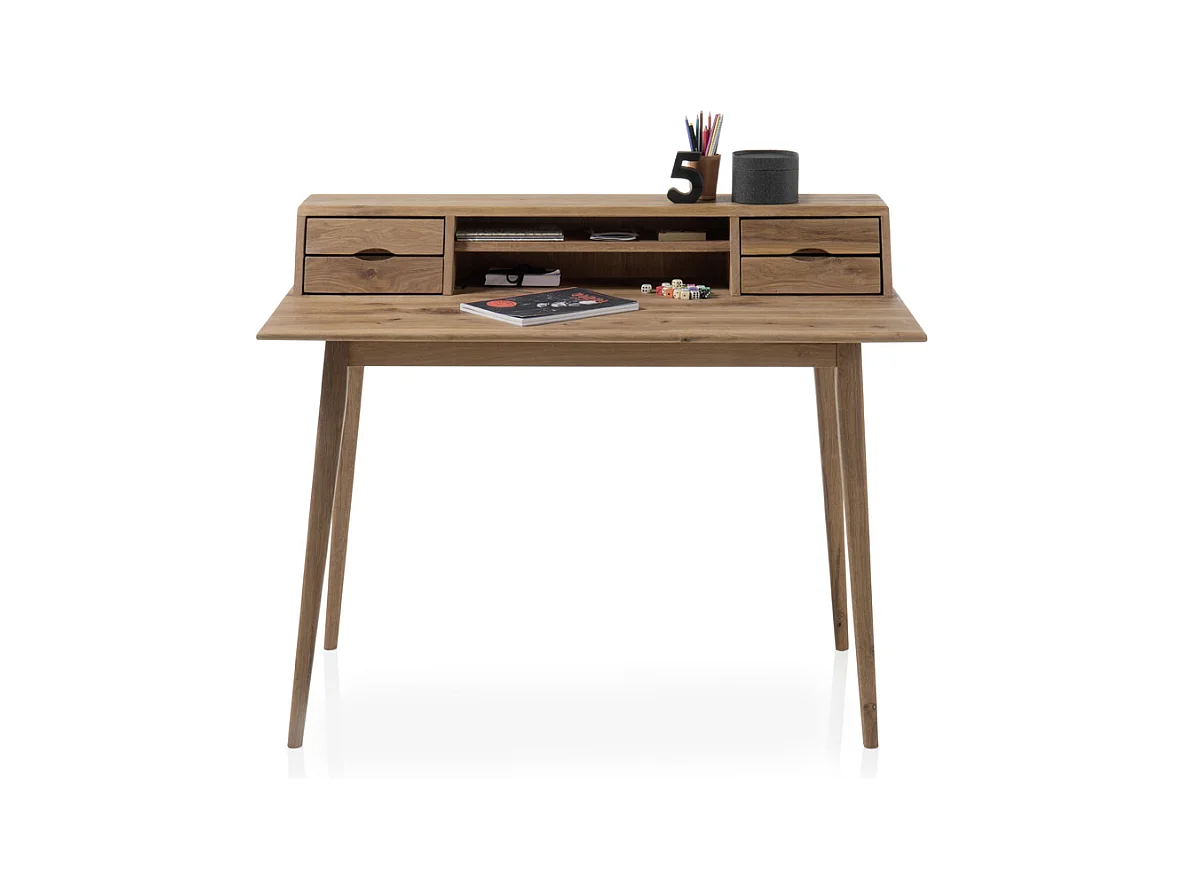 Bureau en chêne massif huilé - L110 x H90 x P58 cm