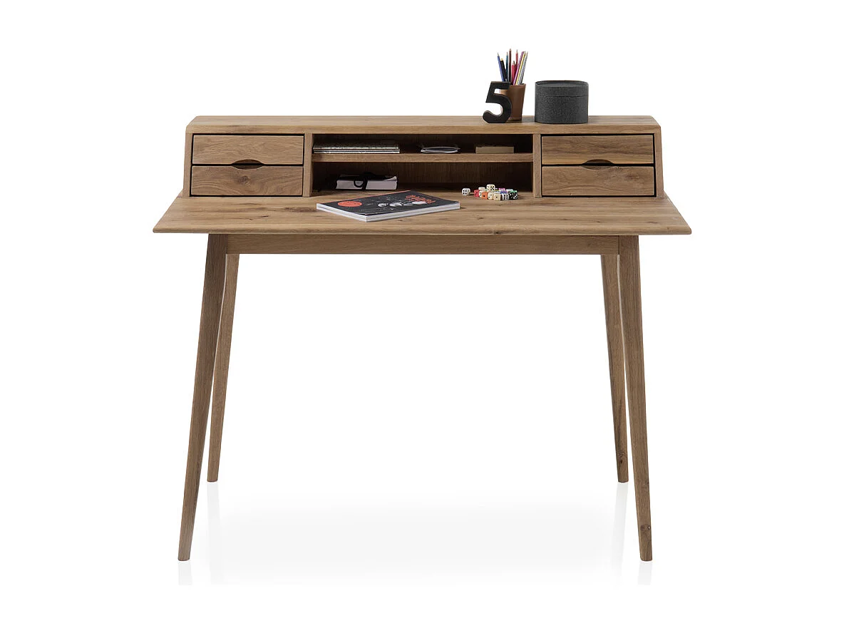 Bureau en chêne massif huilé - L110 x H90 x P58 cm