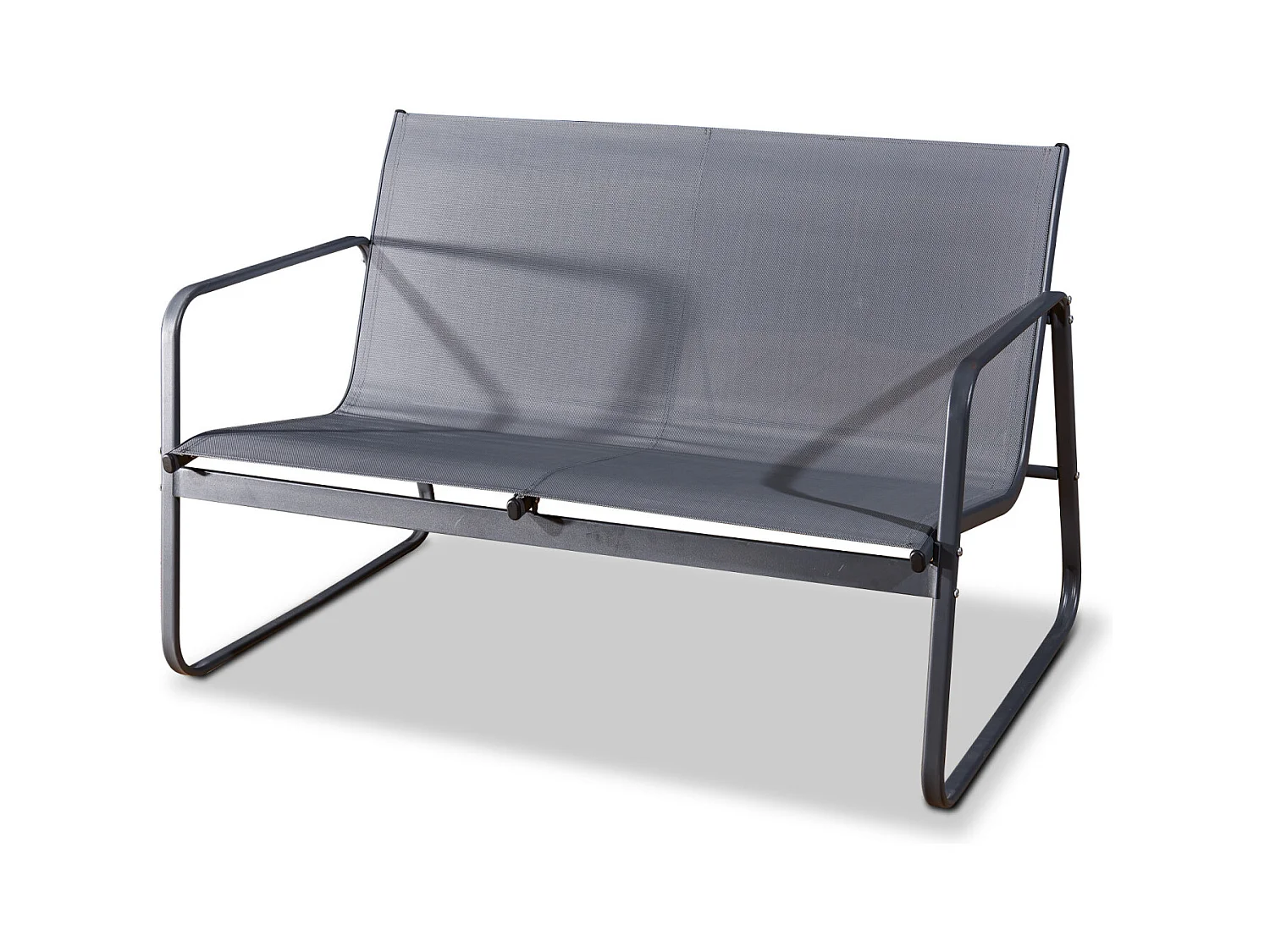 Salon de jardin 4 places en textilène et acier - Gris et Noir - ANNECY