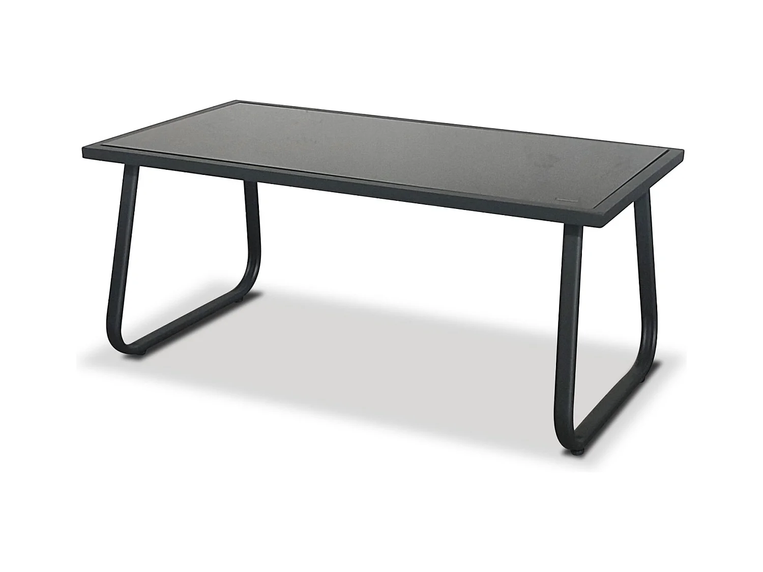 Salon de jardin 4 places en textilène et acier - Gris et Noir - ANNECY