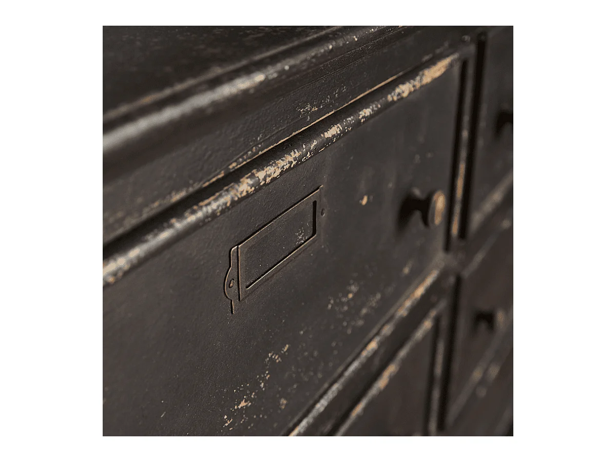 Bibliothèque en pin massif 6 tiroirs - H240 cm - AMSTERDAM