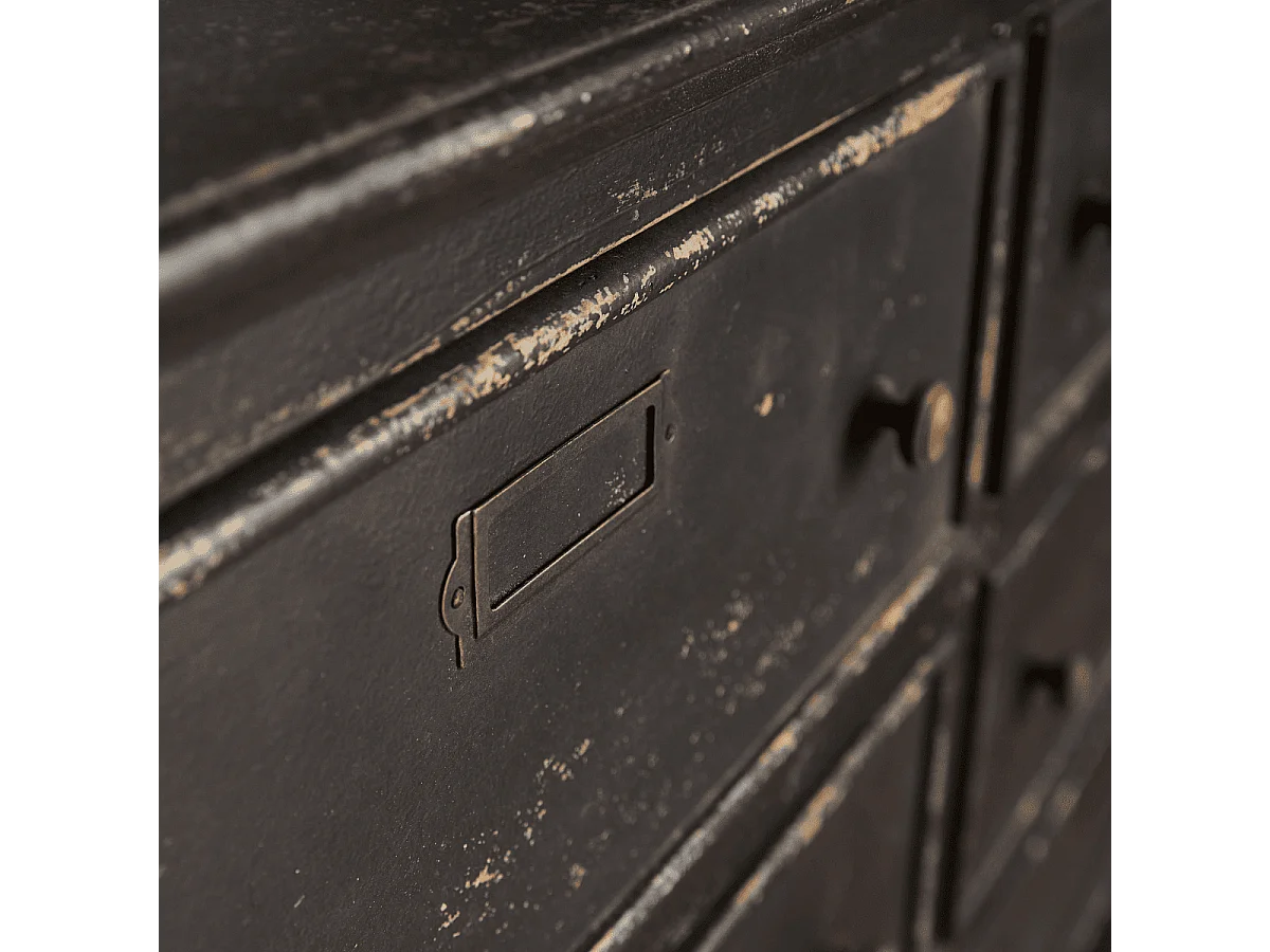 Bibliothèque en pin massif 6 tiroirs - H240 cm - AMSTERDAM