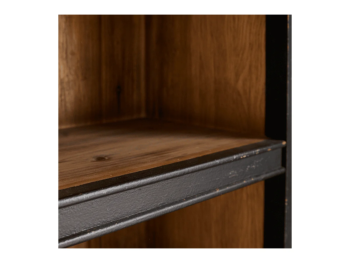 Bibliothèque en pin massif avec 2 portes - H240 cm - AMSTERDAM