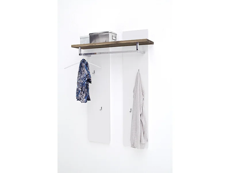 Penderie murale avec étagère coloris laqué blanc mat - L91 x H135 x P25 cm