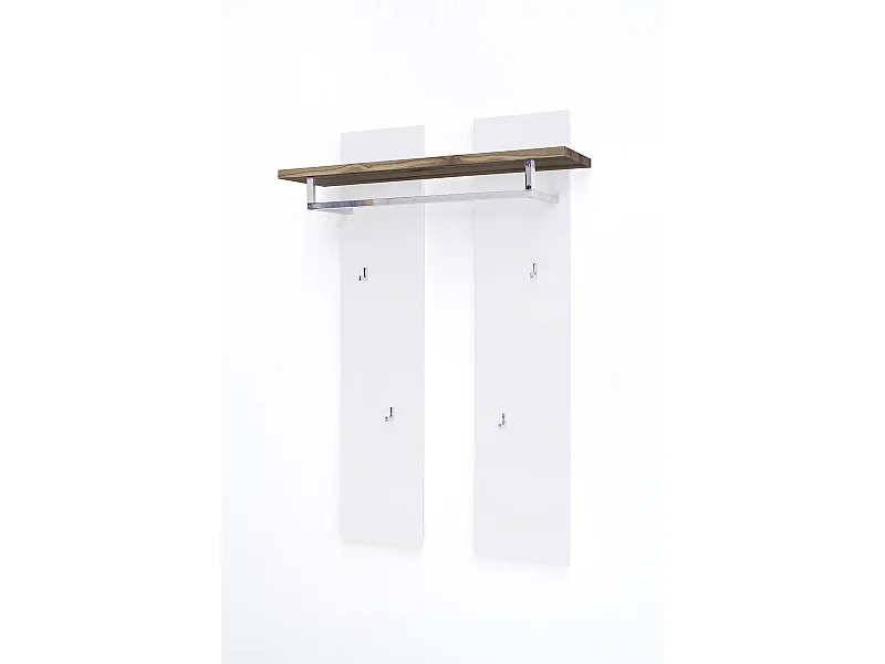 Penderie murale avec étagère coloris laqué blanc mat - L91 x H135 x P25 cm