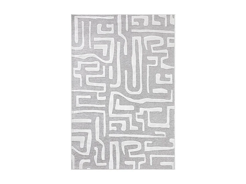Tapis d'extérieur - 152x230cm - Gris - Réversible - 100% polypropylène - 1350gr / m² - KHIVA