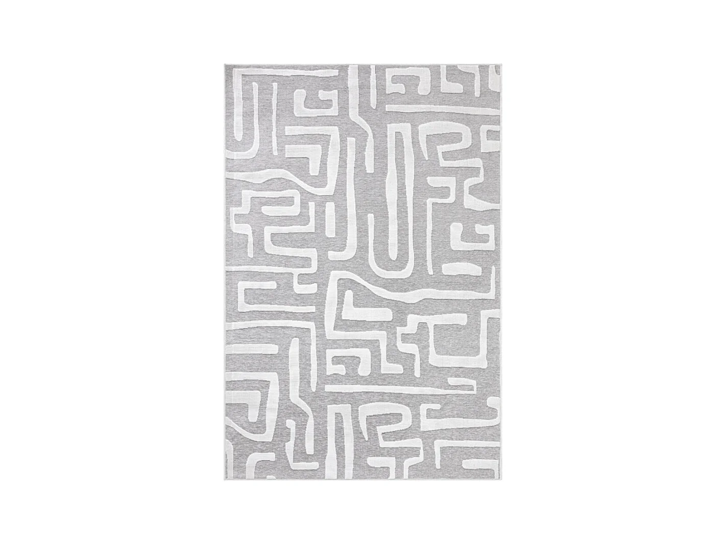 Tapis d'extérieur - 152x230cm - Gris - Réversible - 100% polypropylène - 1350gr / m² - KHIVA