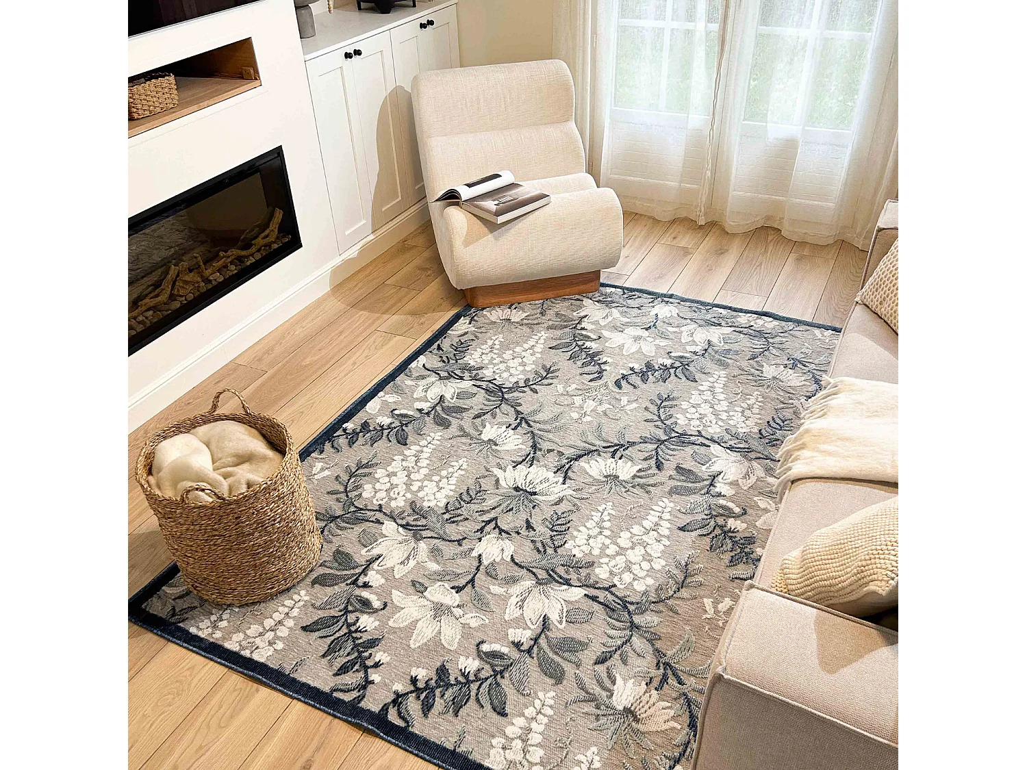 Tapis d'extérieur - 228x340cm - Bleu - Réversible - 100% polypropylène - 1350gr / m² - BALI