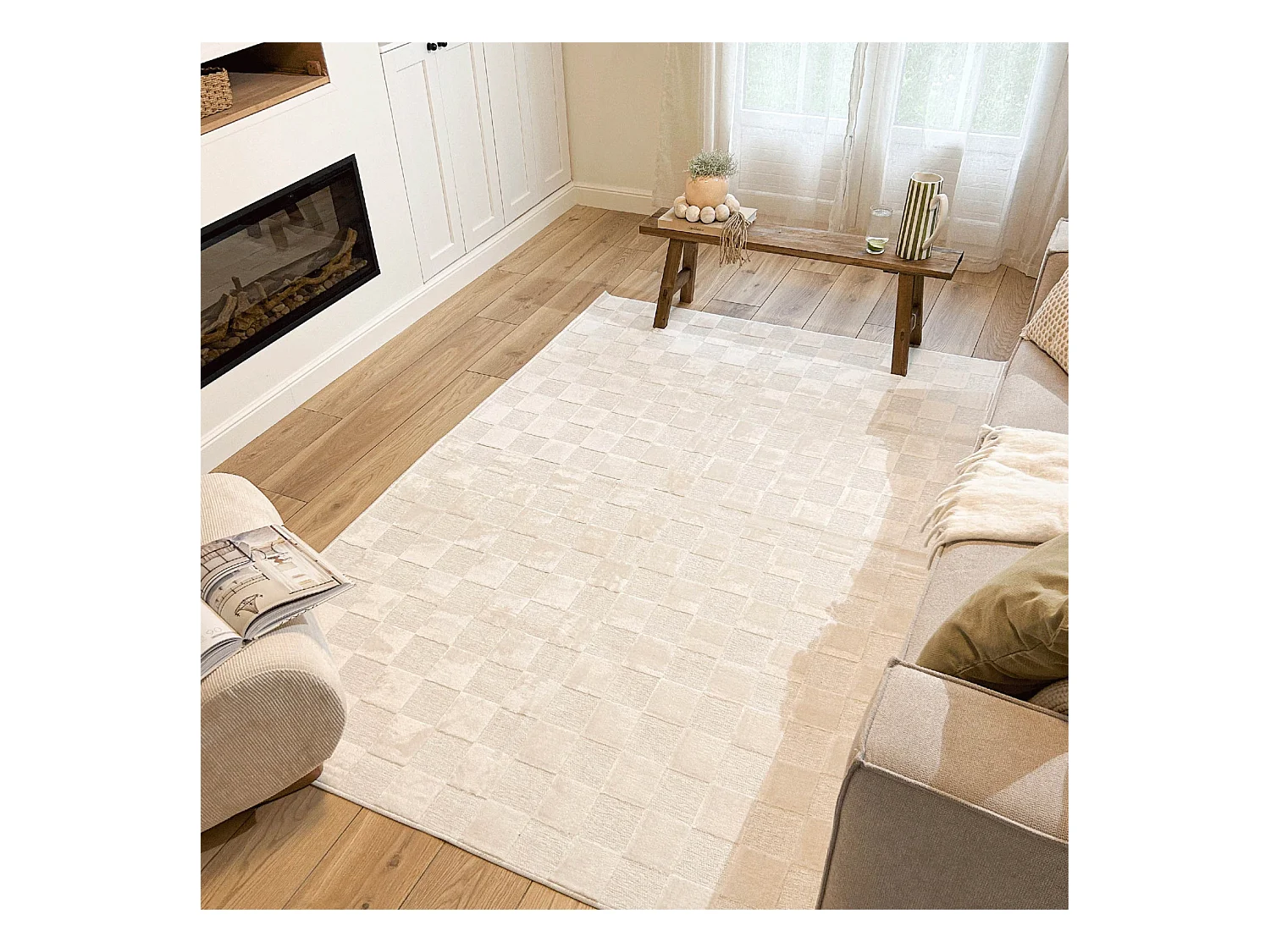 Tapis d'extérieur - 228x340cm - Blanc - Réversible - 100% polypropylène - 1350gr / m² - SYDNEY