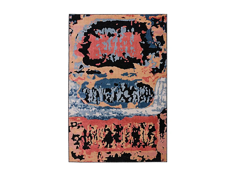 Tapis d'extérieur - 152x230cm - Noir - Réversible - 100% polypropylène - 1350gr / m² - SANTELIA