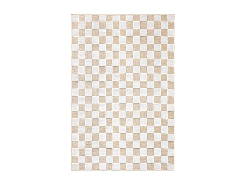 Tapis d'extérieur - 152x230cm - Beige - Réversible - 100% polypropylène - 1350gr / m² - RIO